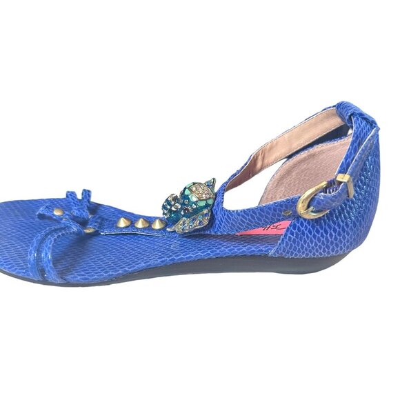 Vintage Betsey Johnson Kahluua Blue Elephant Sandals Rhinestone Elephant Ornamen - Picture 8 of 11